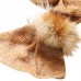 Cashmere blend and Mohair melange Throw with Fox fur rounded ribbon 